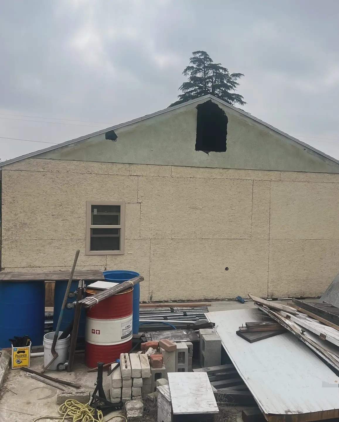 Hardcoat stucco repair and patch work on a residential exterior